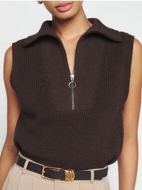 Reformation Alto Cotton Half Zip Sweater EUC Sz Medium
